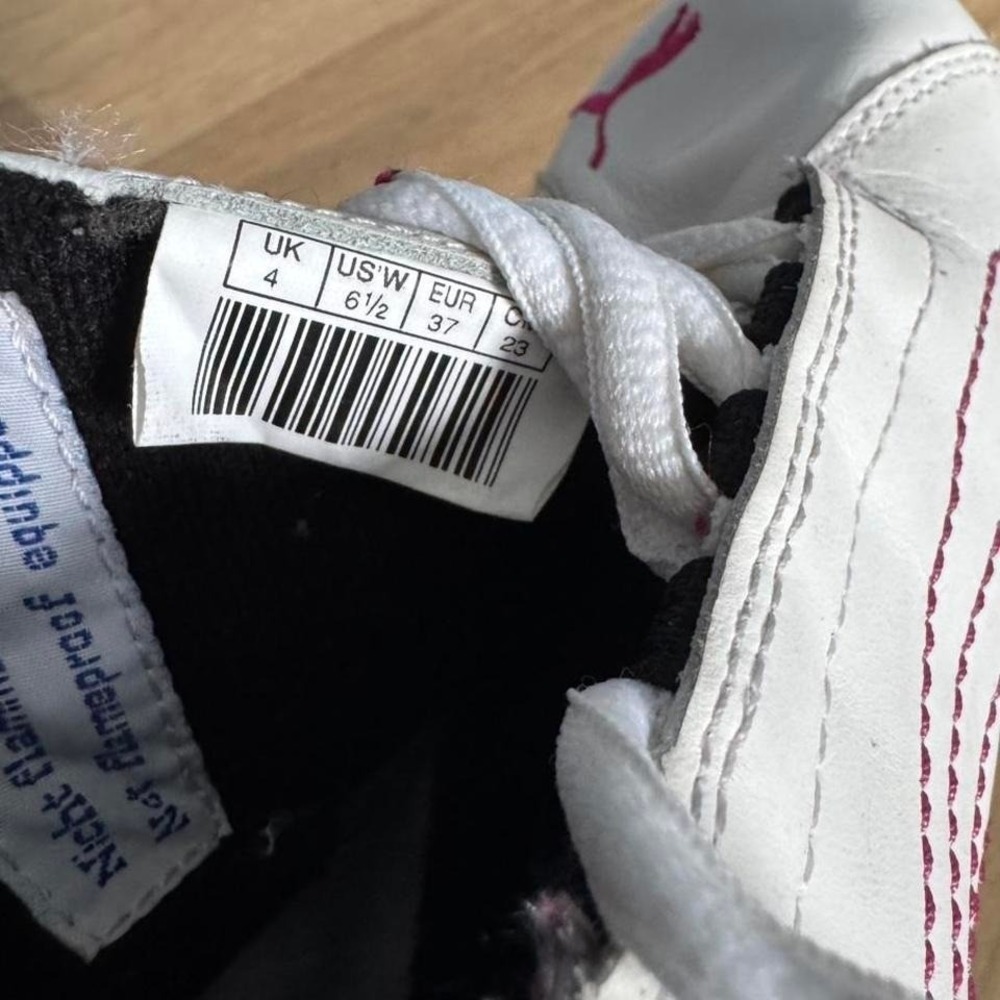 Vintage Leather Puma Speedcats Women's Size 6.5 White Pink Black Retro Sneakers - Picture 7 of 8